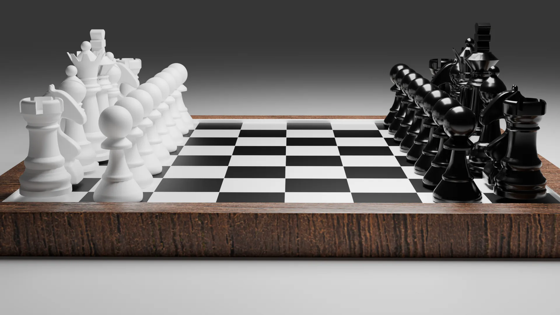 Chessboard render close perspective