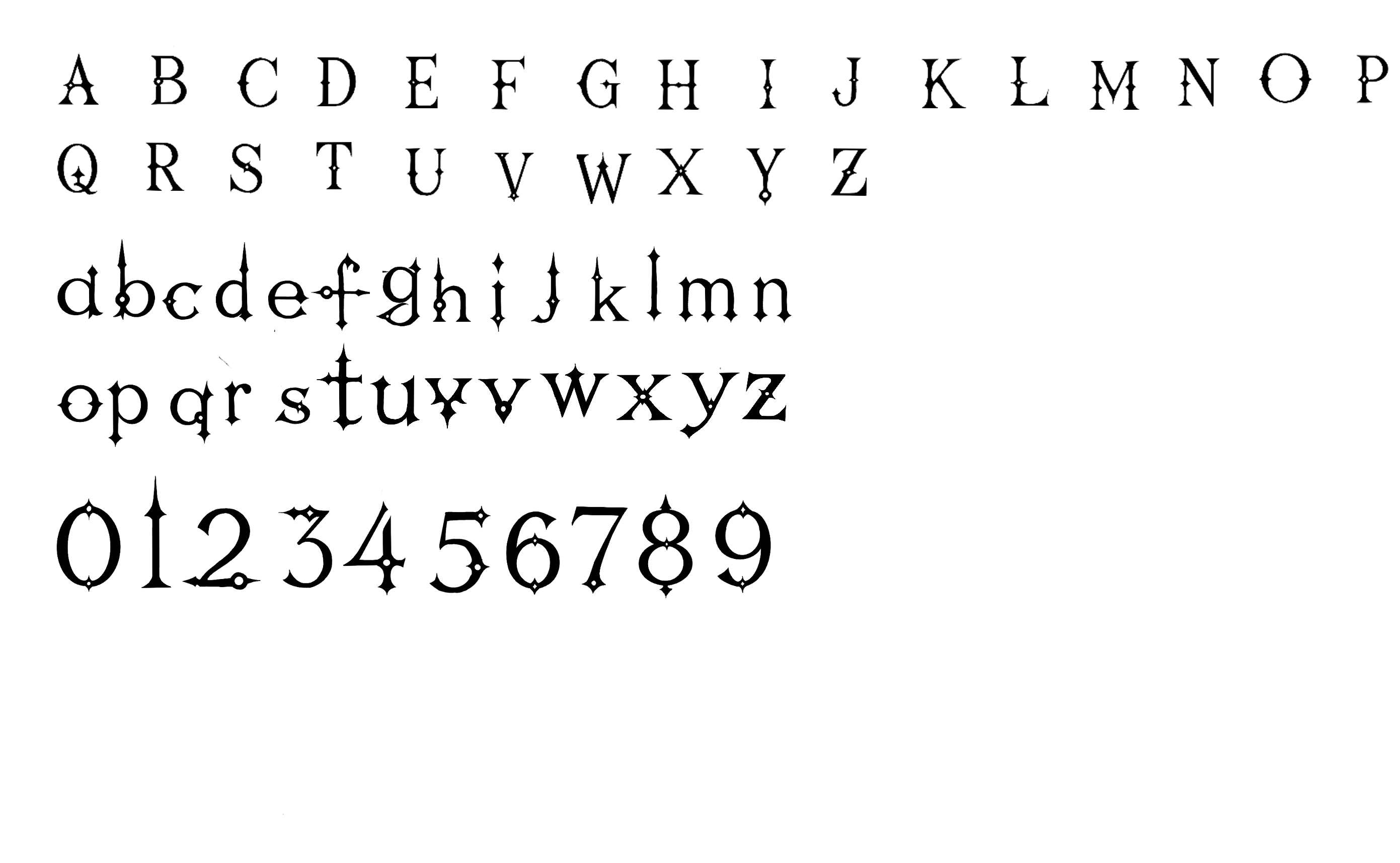 Clock Hand Font specimen image
