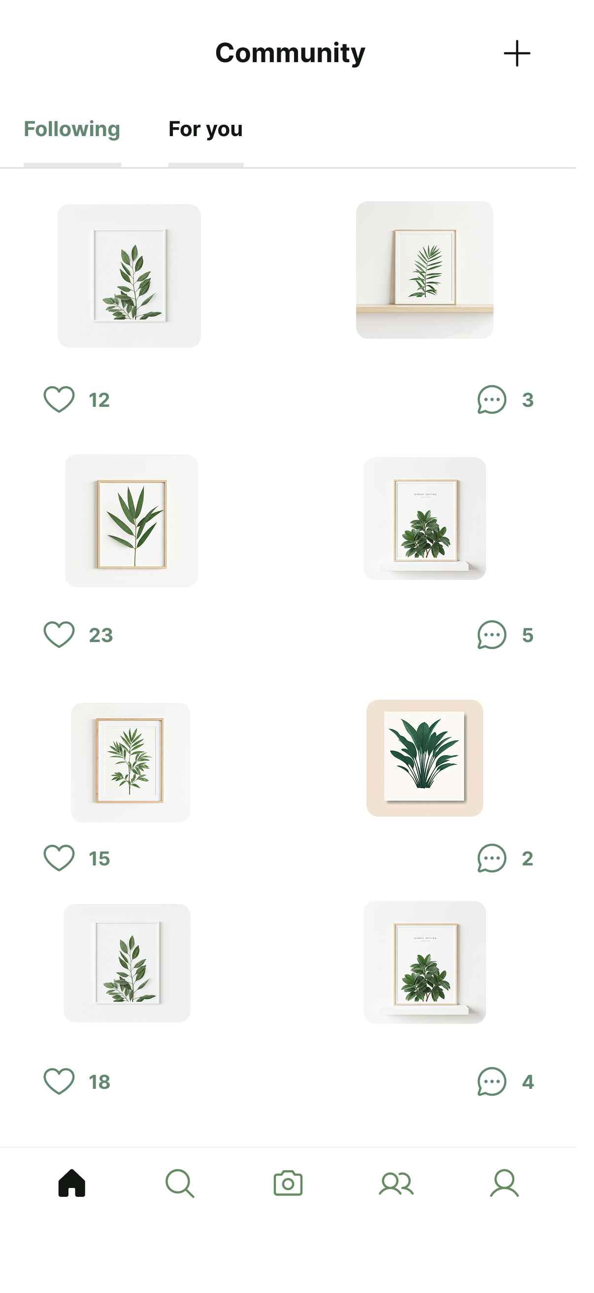 PlantNet mobile community screen