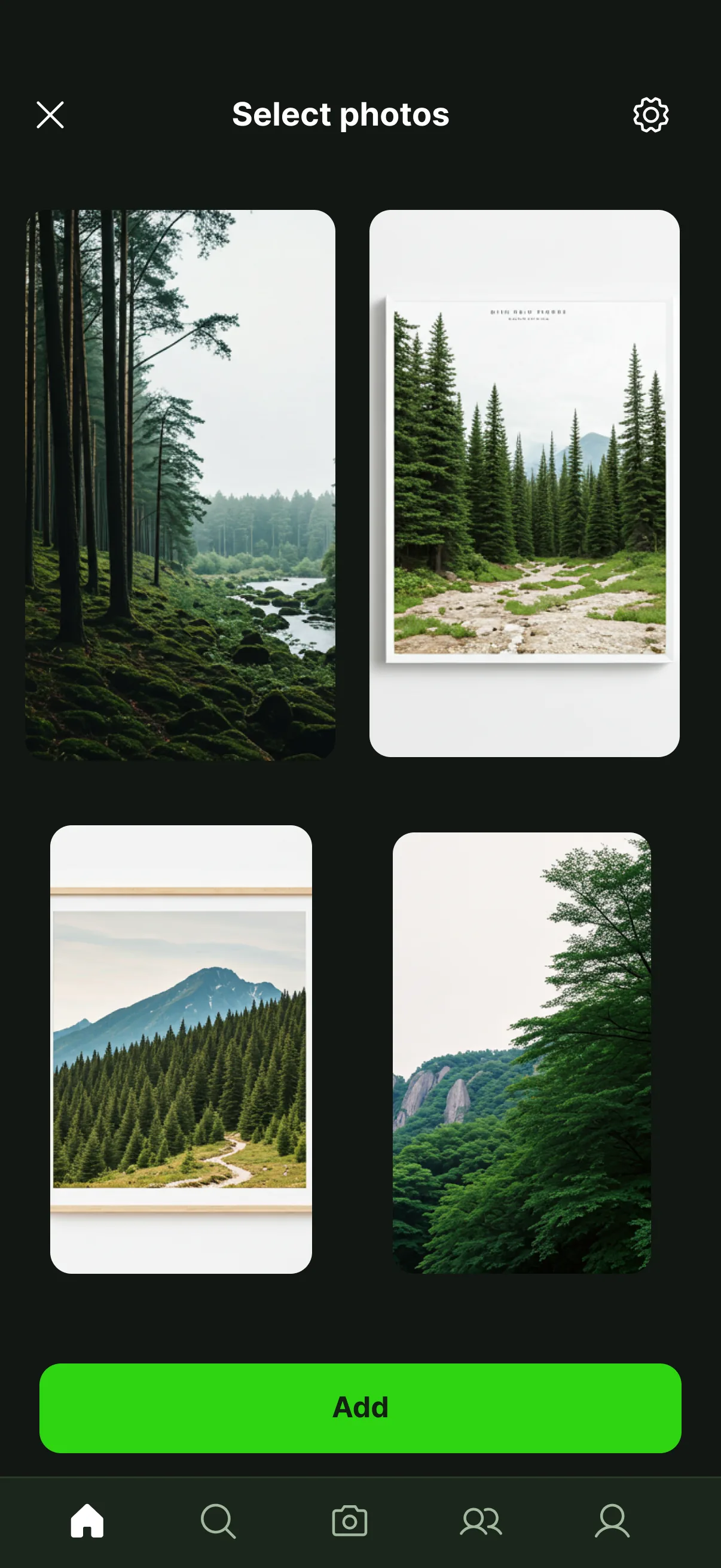 PlantNet mobile photo selection screen
