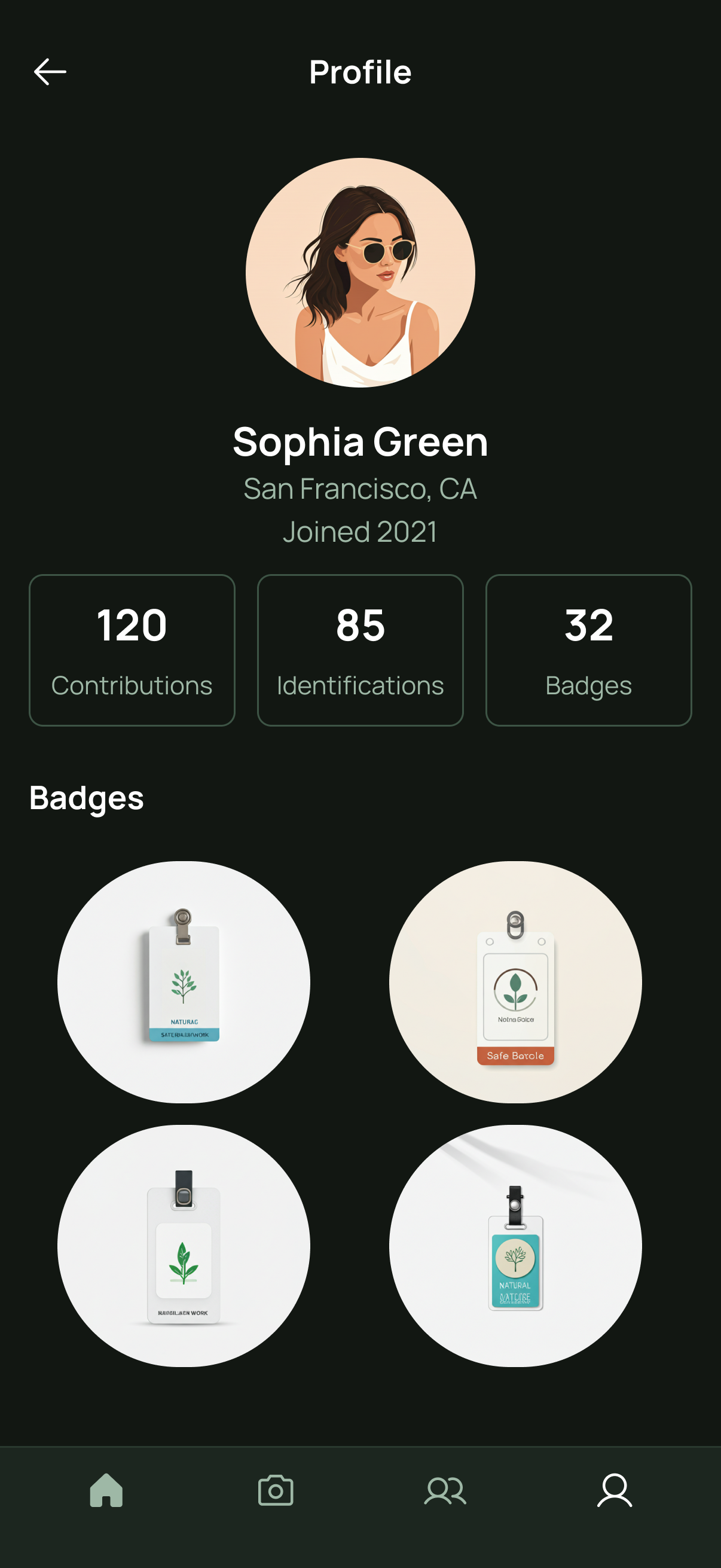 PlantNet mobile profile screen
