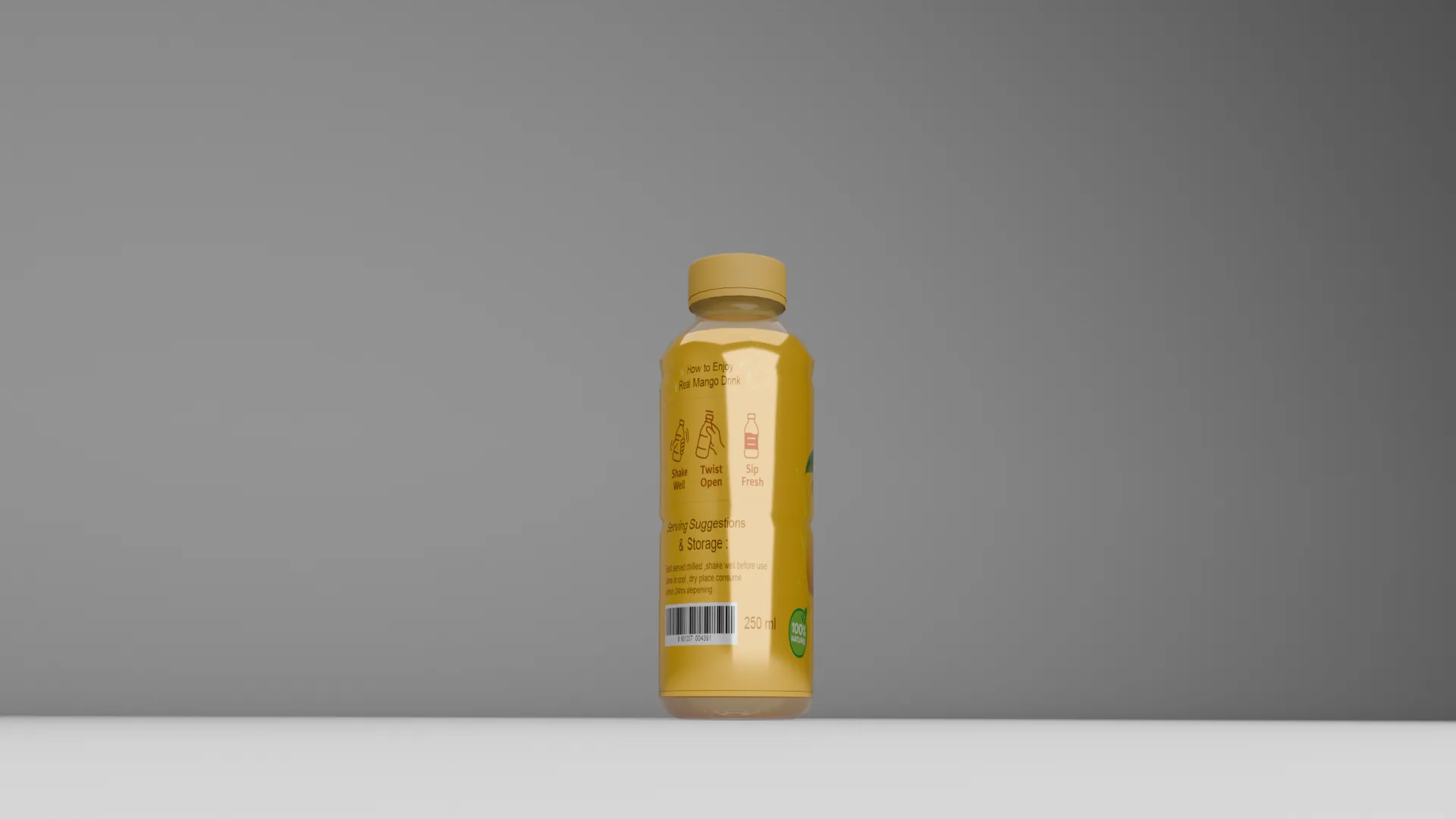 Real Mango bottle back render